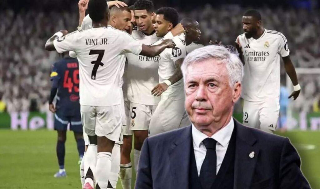 أنشيلوتي يعول على لاعب وحيد لتحسين أداء ريال مدريد وإنهاء الموسم متوجاً بلقب الليغا والكأس، بعيداً عن فينيسيوس ومبابي. 1 لا فينيسيوس ولا مبابي… أنشيلوتي يثق في لاعب واحد فقط لرفع مستوى ريال مدريد وقيادة الفريق لإنهاء الموسم بالفوز بالليغا والكأس!