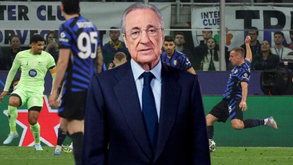 بيريز في حالة دهشة بسبب الأداء الاستثنائي لنجم إنتر ميلان أمام برشلونة في نصف نهائي دوري الأبطال! 1 فلورنتينو بيريز مذهول من الأداء الخارق الذي قدّمه نجم إنتر ميلان ضد برشلونة في نصف نهائي دوري الأبطال!