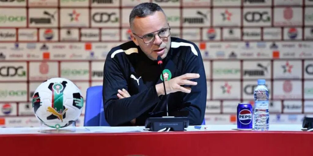 وهبي يناقش نهائي كأس الأمم الأفريقية تحت 20 عاماً وإمكانية إجراء تعديلات في تشكيل المنتخب المغربي أمام جنوب إفريقيا 1 وهبي يتحدث عن نهائي “كان” أقل من 20 سنة وإمكانية إجراء تغييرات في تشكيلة المغرب أمام جنوب إفريقيا