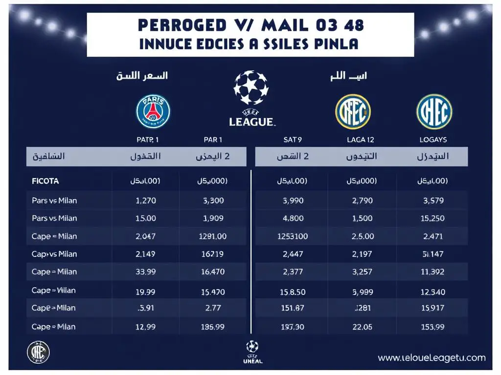 مقارنة بين فئات تذاكر نهائي دوري أبطال أوروبا بين باريس سان جيرمان وإنتر ميلان مقارنة بين فئات تذاكر نهائي دوري أبطال أوروبا بين باريس سان جيرمان وإنتر ميلان