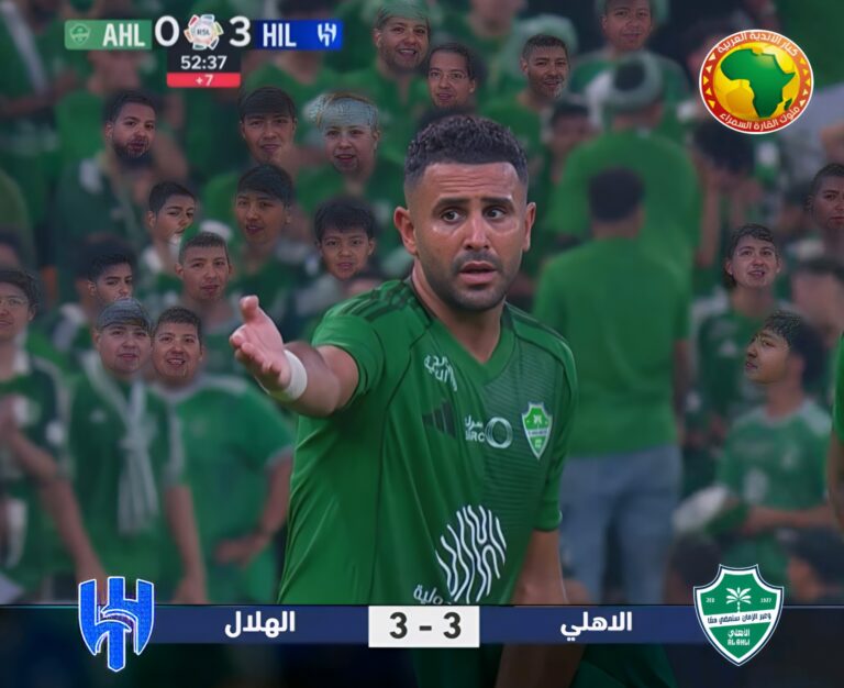 رياض محرز يُسجل تمريرتين حاسمتين ويُنقذ الأهلي من الهزيمة أمام الهلال.