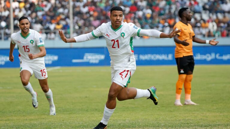 le but splendide du Lillois Hamza Igamane avec le Maroc