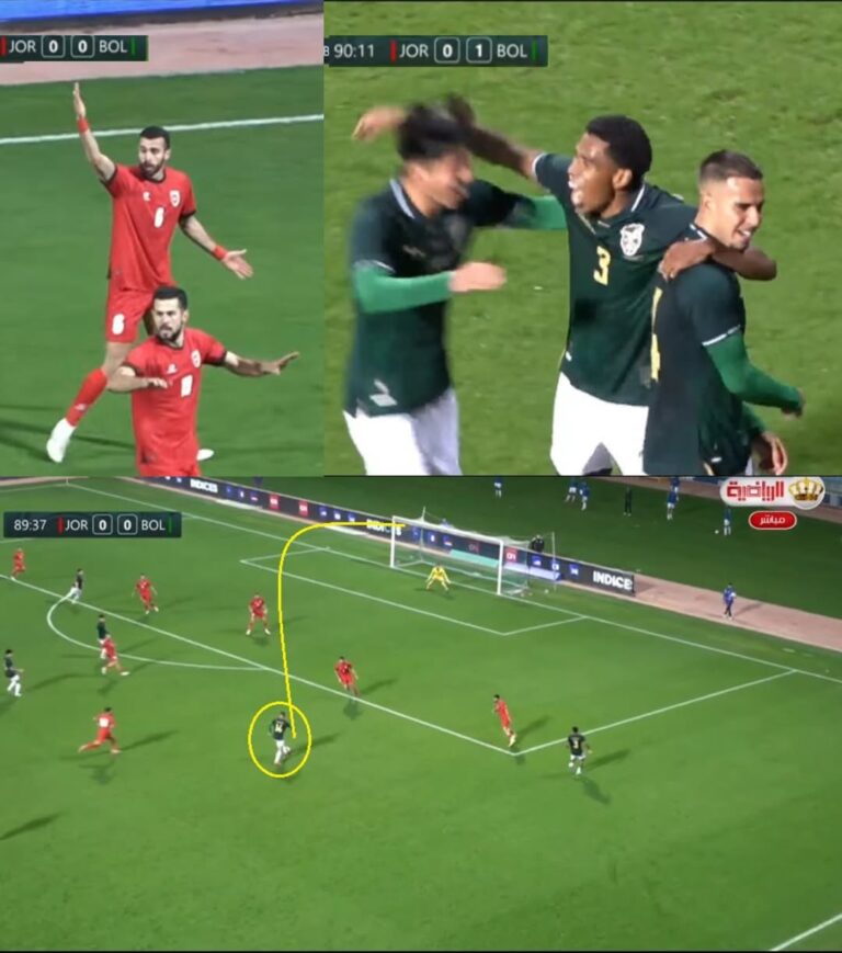 منتخب الأردن يتلقى هزيمة قاسية أمام بوليفيا بعد هدف مثير للجدل.