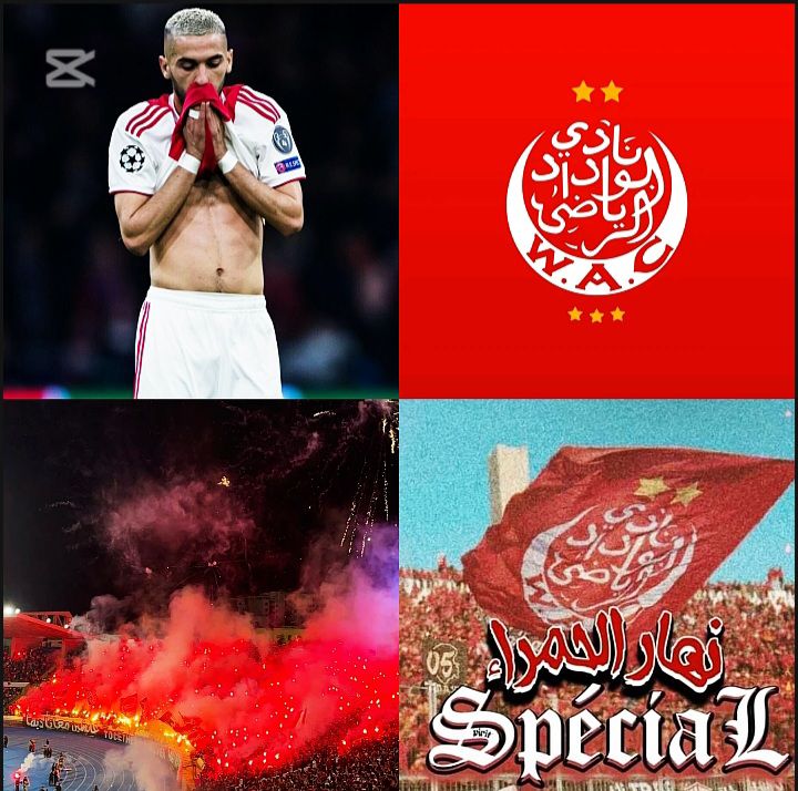 فرحة زياش تعود مع الوداد، اليوم نترقب أداء فريقنا وندعو الله بالتوفيق.