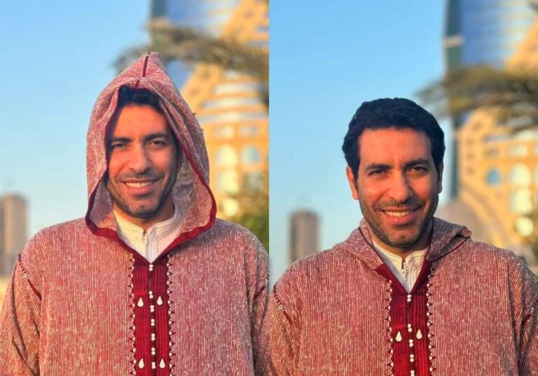 الأسطورة محمد أبو تريكة يتألق بالجلابيب المغربي التقليدي