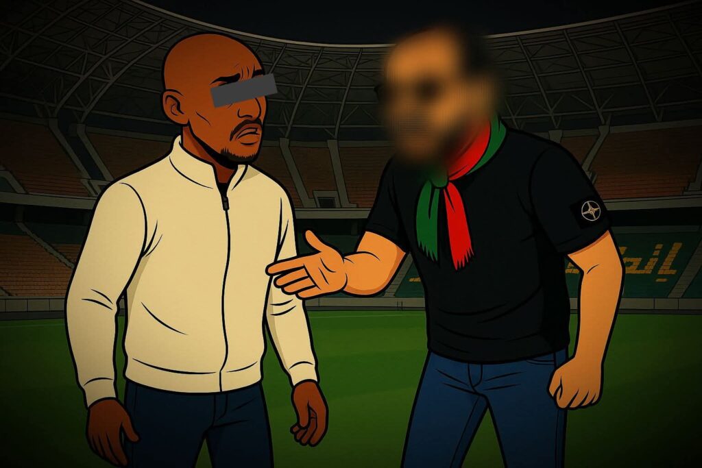 جماهير مولودية الجزائر تصف موكوينا بـ"خراي إفريقيا" بدلًا من "جوارديولا إفريقيا" وتطالب بتغييرات فورية. 1 جماهير مولودية الجزائر تصف موكوينا بـ"خراي إفريقيا" بدلًا من "جوارديولا إفريقيا" وتطالب بتغييرات فورية.