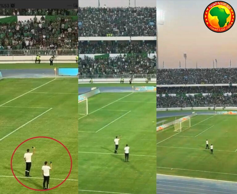 جمهور الأهلي طرابلس ونهضة بركان يُبهر الحكام بلقطة استثنائية خلال المباراة.