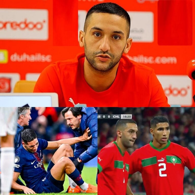 حكيم زياش: أشرف حكيمي يُعتبر أخي وصديقي قبل أن يكون زميلي في الوطن، وقد أصيب...