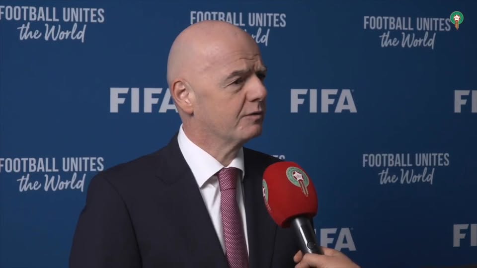 تصريحات جياني إنفانتينو، رئيس الفيفا، عند وصوله إلى الرباط لمتابعة نهائي كأس العالم لكرة القدم.