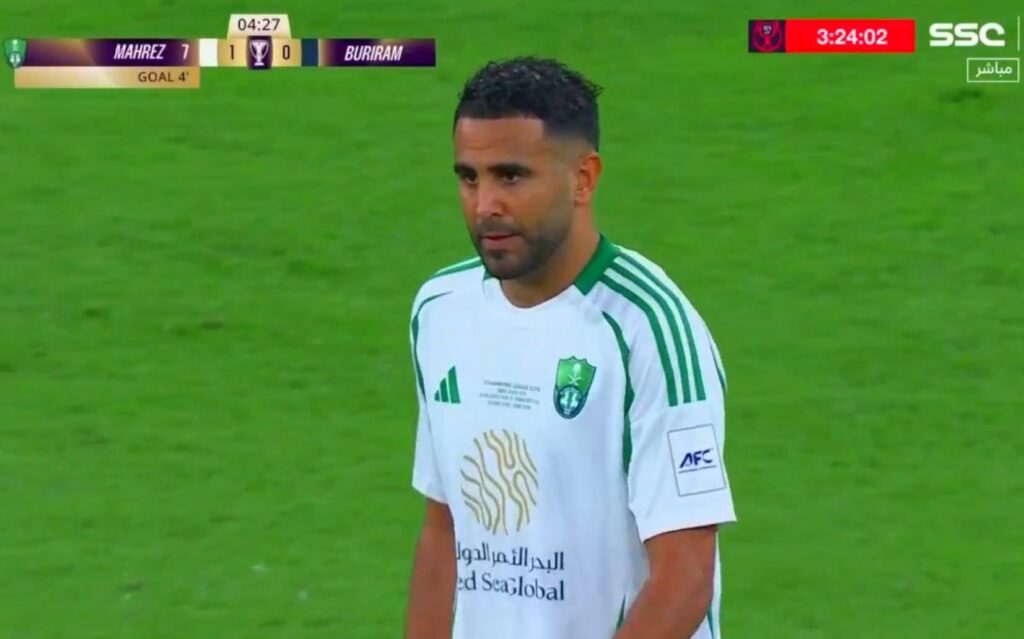 هدف رياض محرز يتألق ويقود فريقه لإلحاق الضرر بالاتحاد!