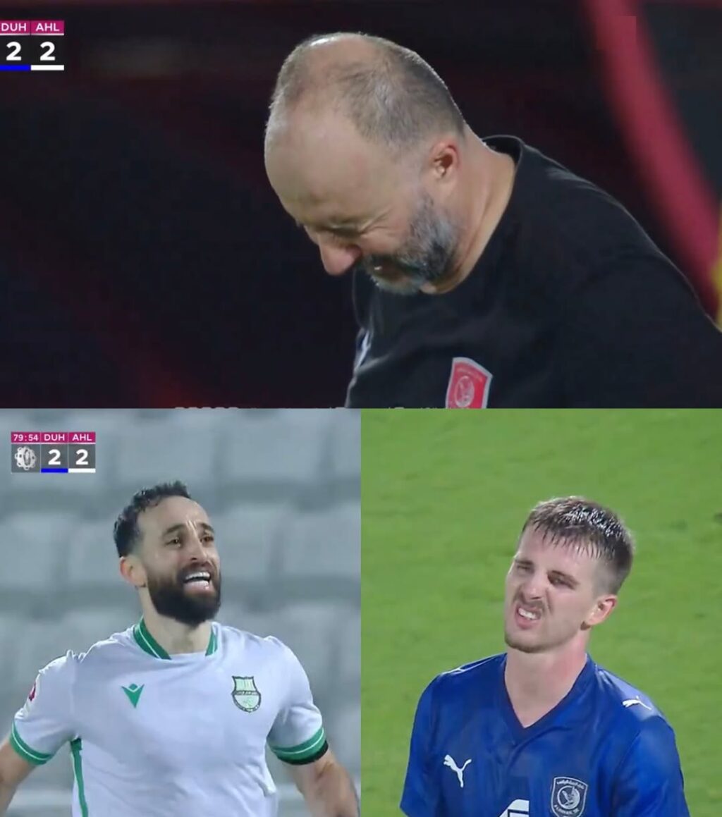 المدرب الجزائري جمال بلماضي يذرف الدموع على الهواء بعد تلقي فريقه هدف الخسارة المؤلم.