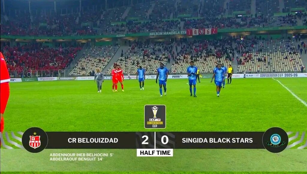 شباب بلوزداد يحقق انتصاراً مستحقاً على سينغيدا التانزاني بثنائية نظيفة، محافظاً على سمعته في البطولة.