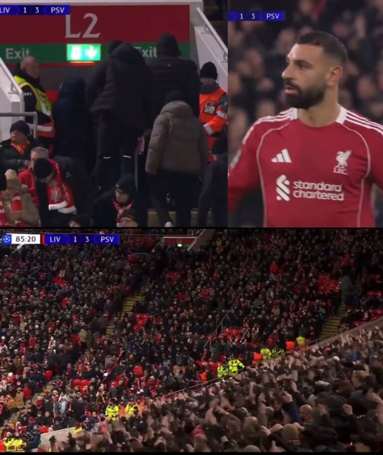 لقطة مثيرة ورائعة تحدث في الدقائق الأخيرة من مباراة ليفربول وأيندهوفن، الدقيقة 86 تحديدًا.