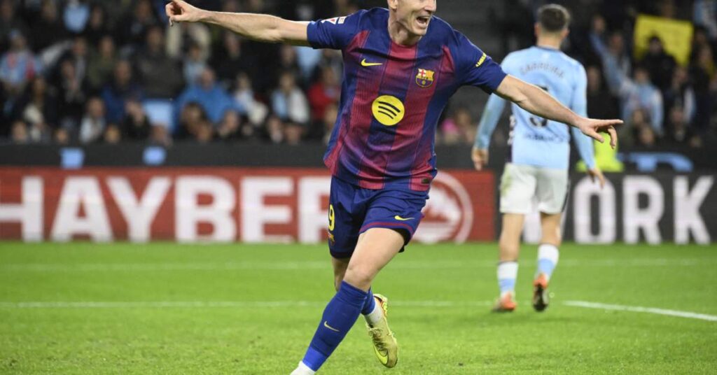 برشلونة يتألق في مواجهة سيلتا فيغو بفوز ساحق وبصمة ليفاندوفسكي – الجول