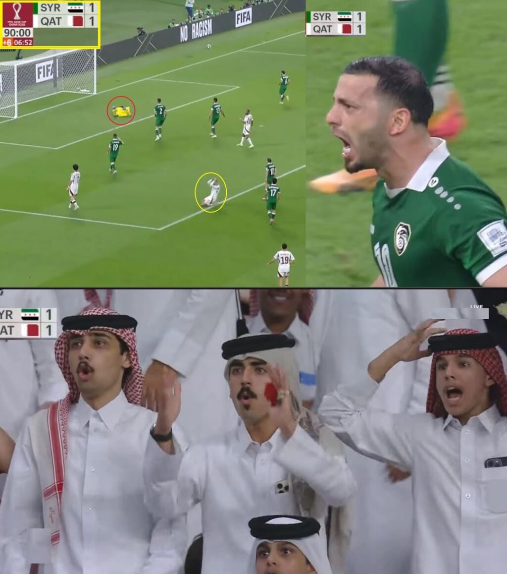 جنون كأس العرب: في الدقيقة 97، سوريا تتعادل مع قطر 1-1، والأحداث تشتعل!