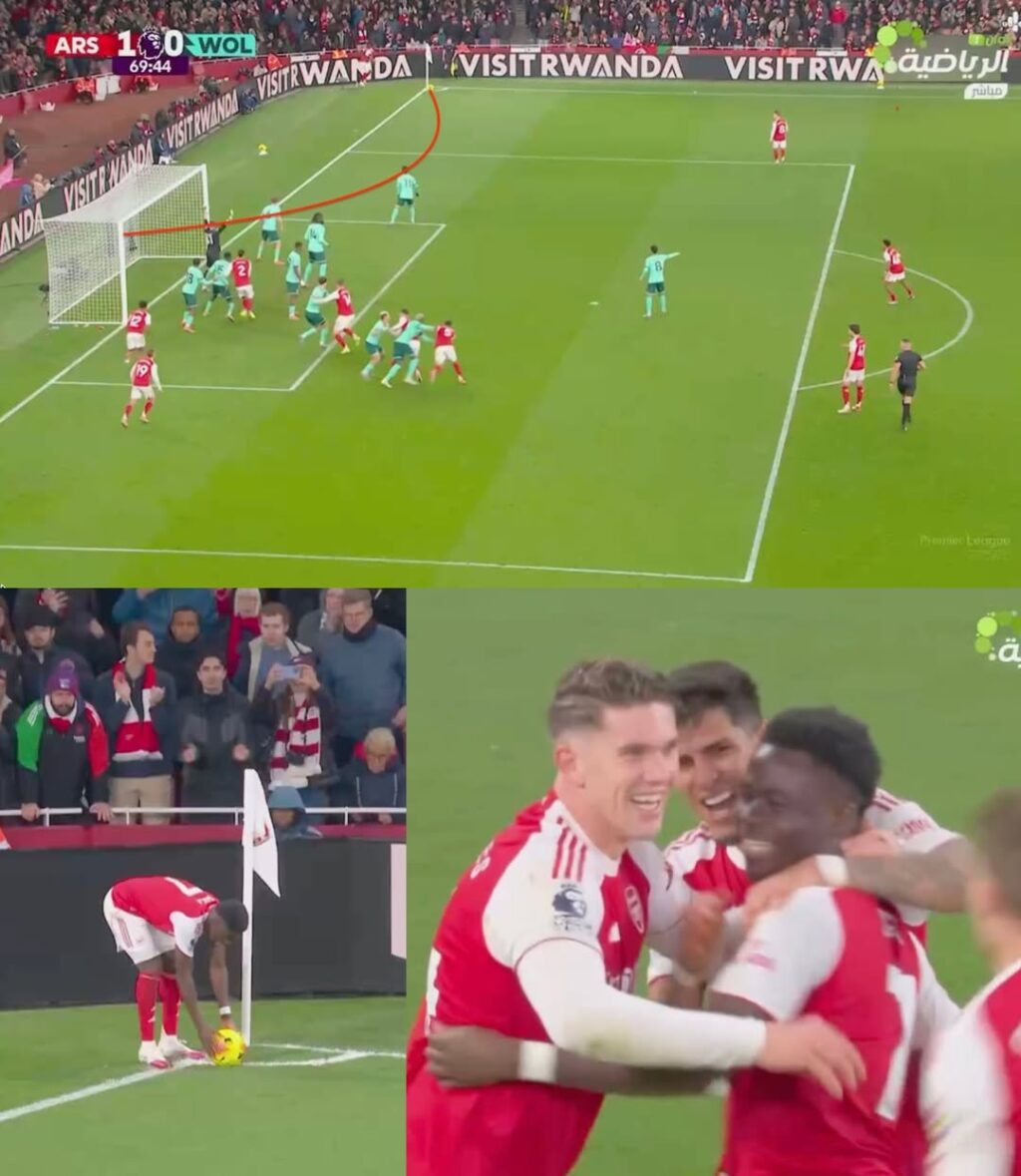 ساكا، نجم أرسنال، يحقق إنجازًا تاريخيًا في الدوري الإنجليزي بتسجيله أغرب ركلة ركنية.