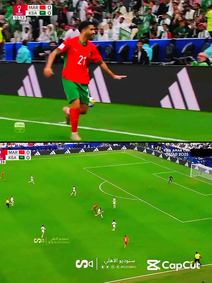 هدف المغرب الأول: تسديدة رائعة تهز الشباك وتمنح الفريق الأفضلية.