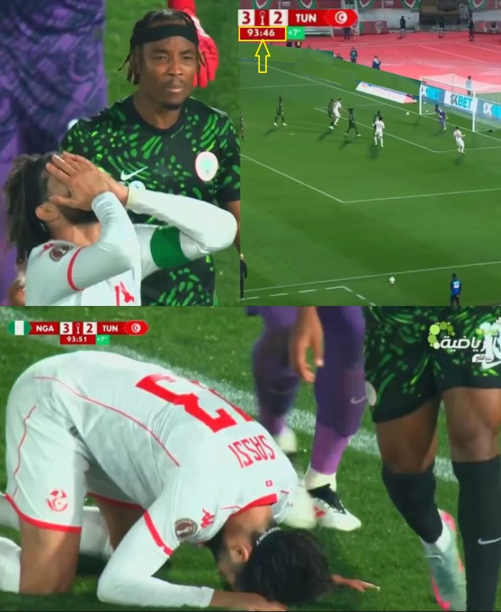 الدقيقة 94: تونس متأخرة 2-3 أمام نيجيريا، وتبقى 90 ثانية على النهاية، وفجأة...
