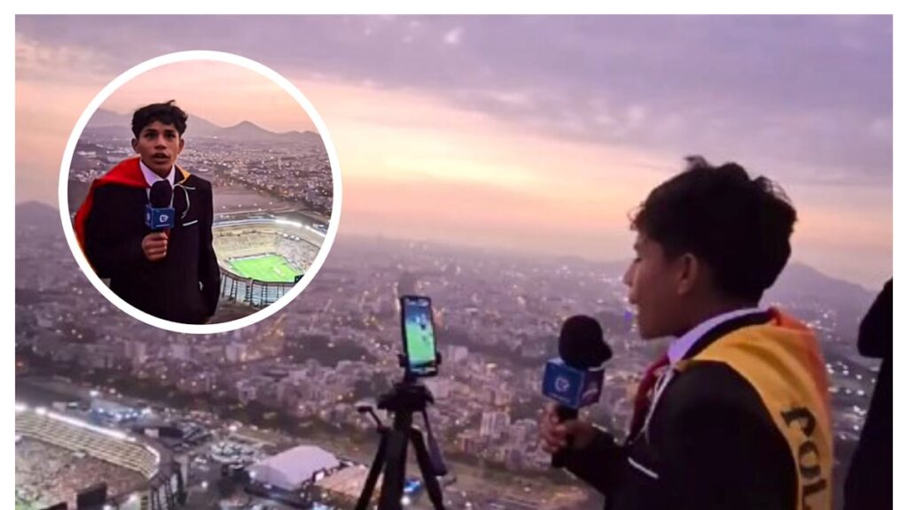 Cliver Huamán Sánchez commente la finale de la Copa Libertadores depuis une colline