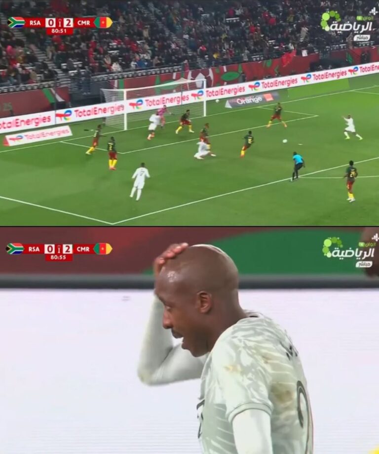 لقطة مثيرة: لاعب جنوب أفريقيا يضيع فرصة ذهبية بطريقة غير متوقعة أمام الفريق المنافس.