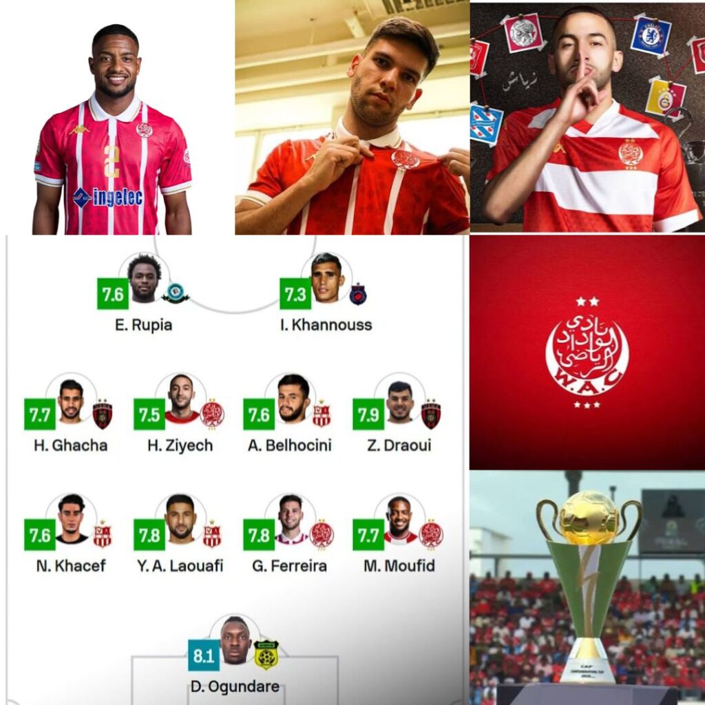 ثلاثة لاعبين من الوداد في التشكيلة المثالية لهذا الأسبوع في كأس الكاف وفقًا لتصنيف SofaScore.