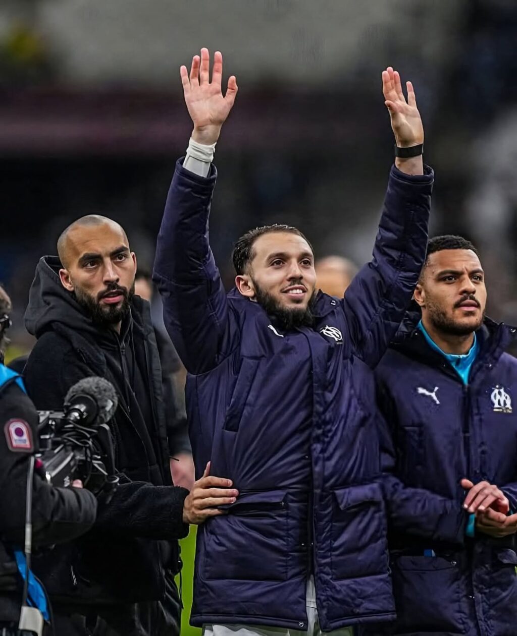 حماد عبدلي وأمين غويري عقب انتهاء مباراة مارسيليا ورين التي انتهت بفوز الفريق...