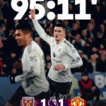 تألق بنجامين سيسكو في الدقائق الأخيرة ليقود مانشستر يونايتد لتحقيق تعادل ثمين على أرض وست هام يونايتد.